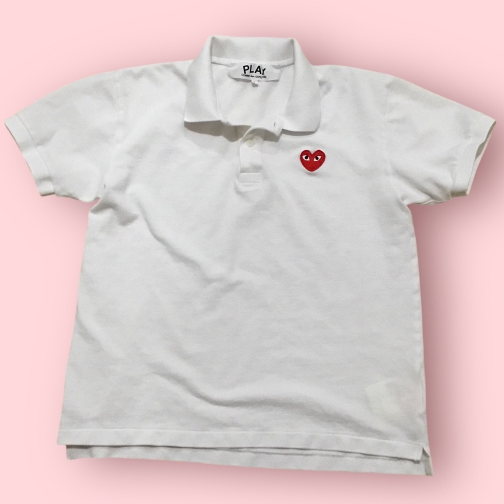 COMME des GARÇONS Play Heart Polo Shirt (White)